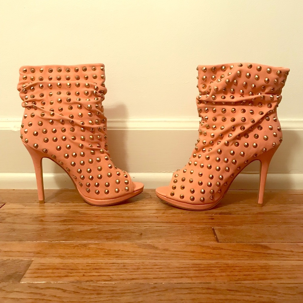 Spiked Peach Heels